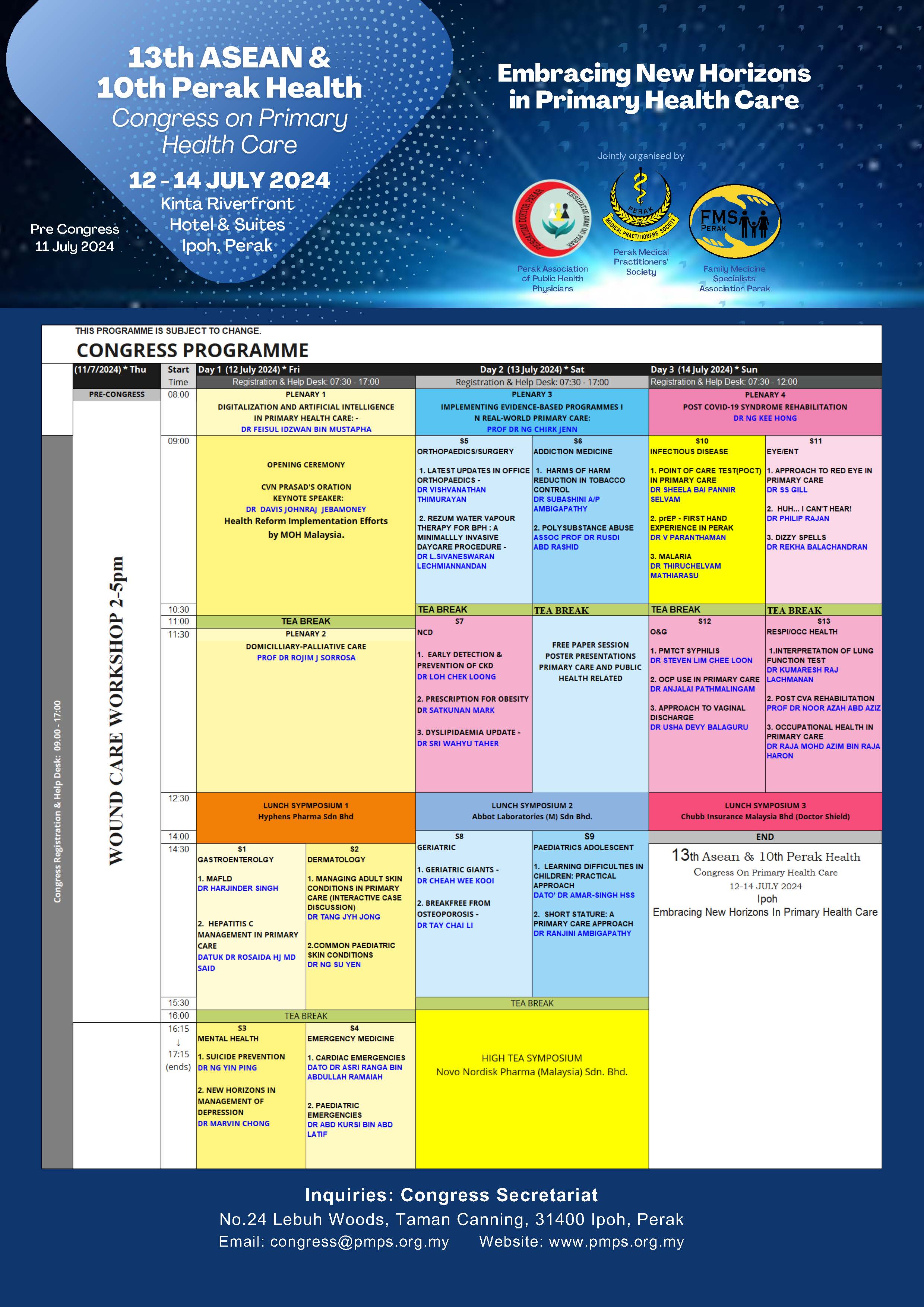 Final Annoucement. 13th ASEAN Congress: Programme